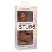 CalExotics SE-0255-10-3 Dual Density Silicone Studs 5 Inch Realistic Dildo Brown Package Front