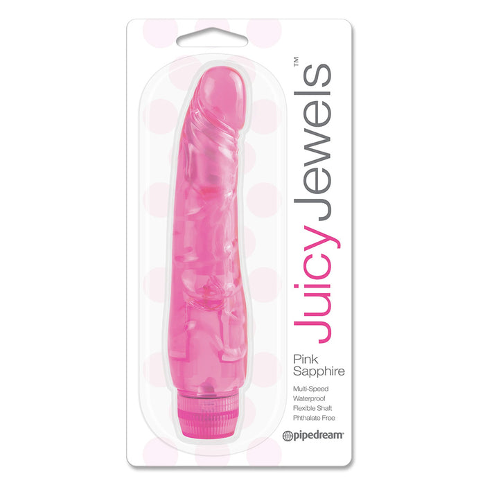 Pipedream PD1225-34 Juicy Jewels Pink Sapphire Multispeed Vibrator Package Front