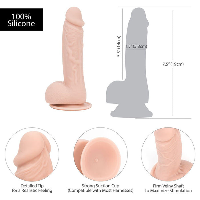 BMS Factory 87125 Addiction Mark 7.5 Inch Silicone Dildo Features