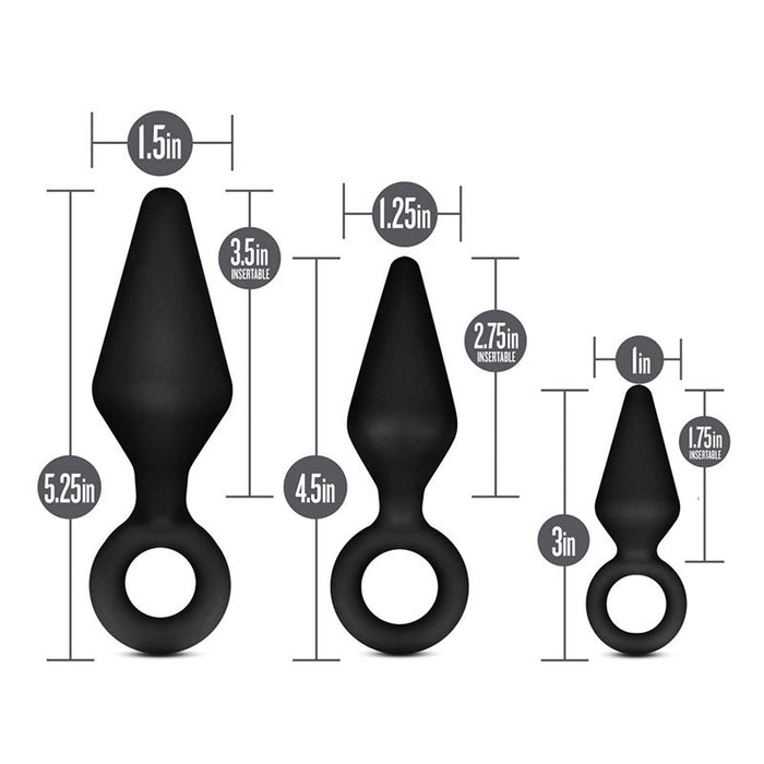 Blush BL-310175 Anal Adventures Platinum - Silicone Loop Plug Kit Measurements