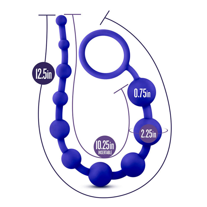 Blush BL-11002 Luxe Silicone 10 Beads Indigo Blue Measurements