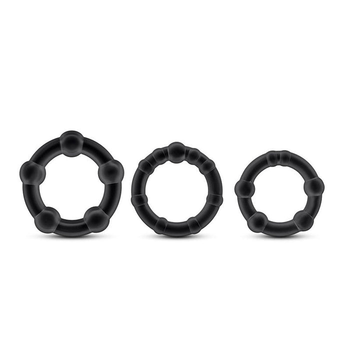 Blush BL-00015 Stay Hard Beaded Cock Rings - Black