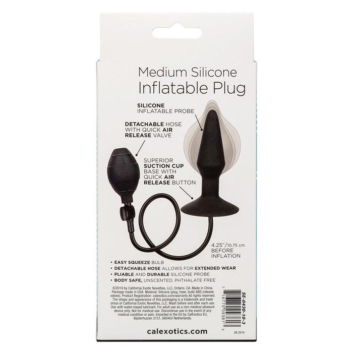 CalExotics SE-0430-10-3 Medium Silicone Inflatable Plug Package Back