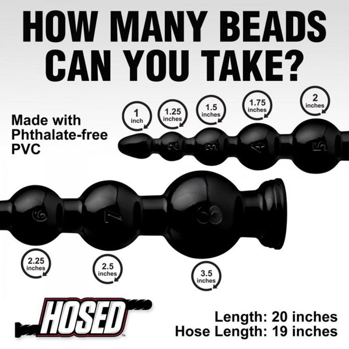 XR Brands AF616 Hosed 19 Inch Graduated Beaded Hose Giant Anal Beads Measurements