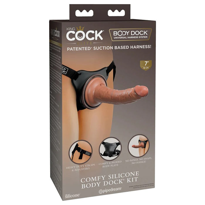 PD5783-22 King Cock Elite Comfy Silicone Body Dock Strap-On Kit Package