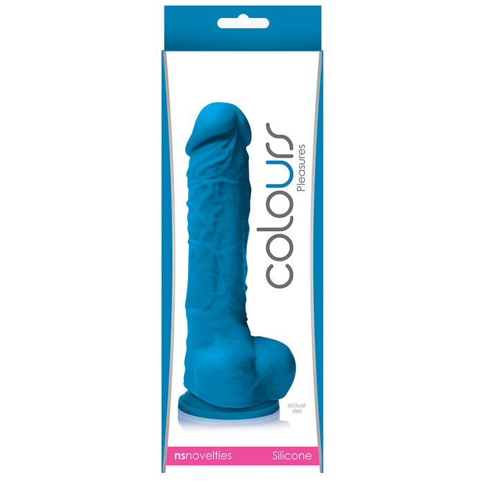 Colours Pleasures 5 Inch Silicone Dildo Blue - Box