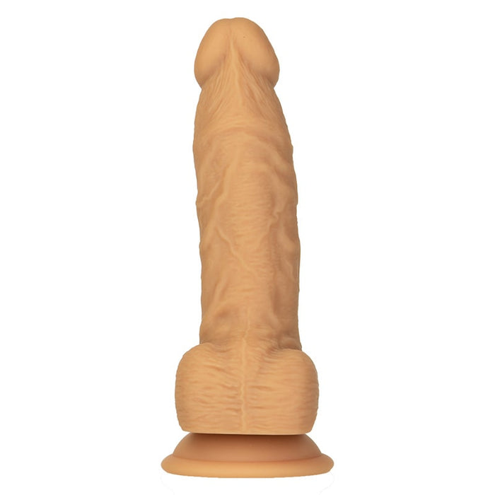 BMS Factory 88122 Naked Addiction 8 Inch Rotating & Vibrating Dildo with Remote - Caramel