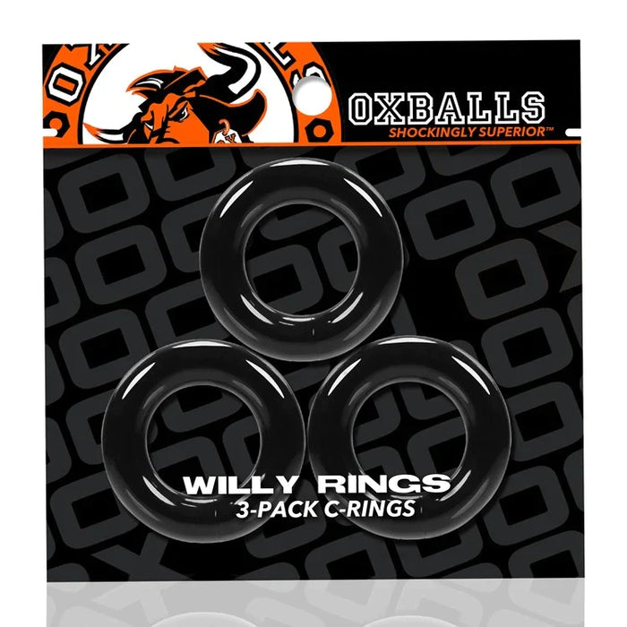 Oxballs Willy Rings 3-Pack Cock Rings Black Package