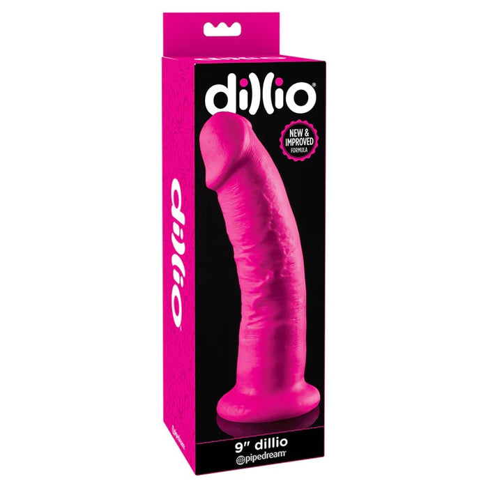 Pipedream PD5309-11 Dillio 9 Inch Silicone Dildo Pink Box