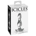 Pipedream PD2872-00 Icicles No. 72 Glass Butt Plug Clear Package Front