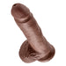 King Cock 8 Inch Cock with Balls Realistic Suction Cup Dildo - Brown