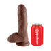 King Cock 8 Inch Cock with Balls Realistic Suction Cup Dildo - Brown