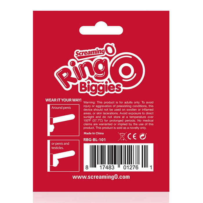 Screaming O RBG-C-110 Ring O Biggies Cock Ring Clear Package Back