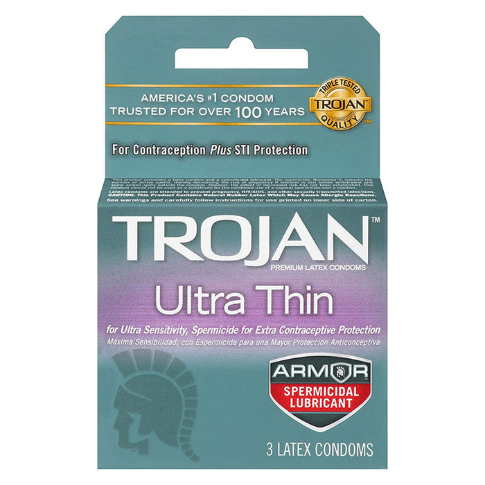 Trojan Ultra Thin Armor Spermicidal Condoms 3 Pack