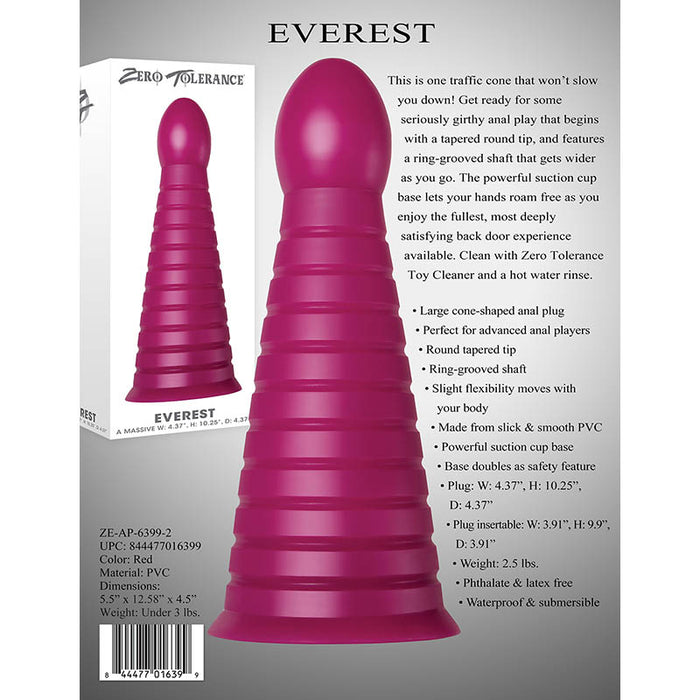 Evolved Novelties ZE-AP-6399-2 Zero Tolerance Everest Massive Butt Plug Package Back