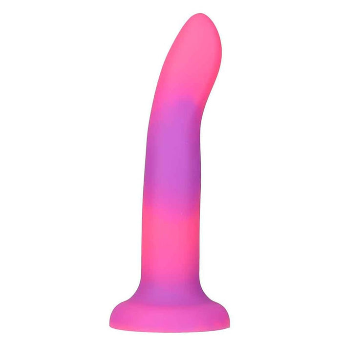 BMS 89616 Rave by Addiction 8 Inch Glow In The Dark Dildo - Pink Purple