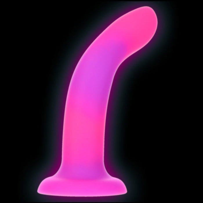 BMS 89616 Rave by Addiction 8 Inch Glow In The Dark Dildo - Pink Purple